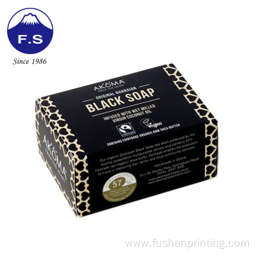 Custom Paper Printing Simple Style Black Soap Box